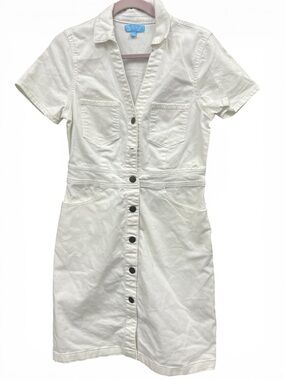 Draper James White Button-Front Short-Sleeve Shirt Dress